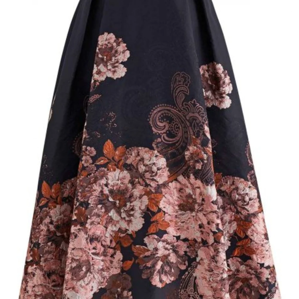 Floral Black and Pink Skirt - Picture 8 of 8